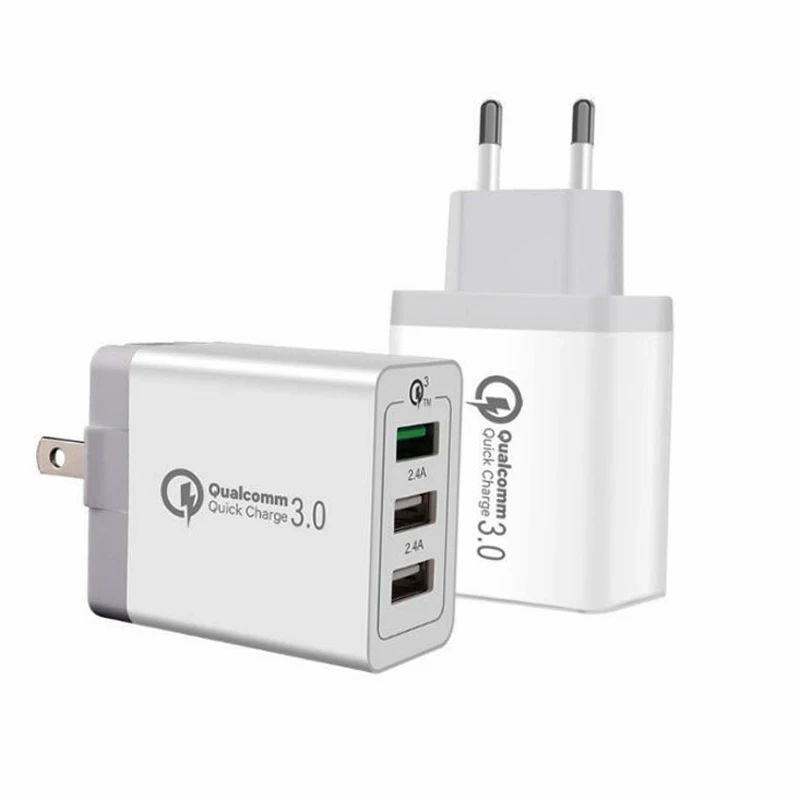 Быстрое настенное зарядное устройство 30 Вт QC 3 0 порта USB для путешествий быстрая