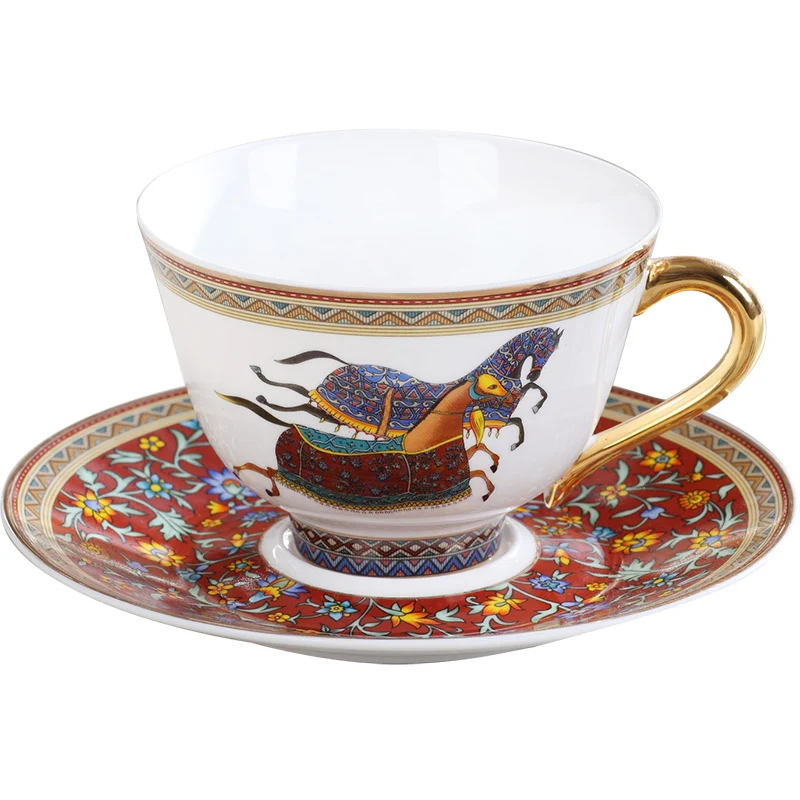 Фарфоровая кофейная чашка с блюдцем костяного фарфора кофейный сервиз мозаичным