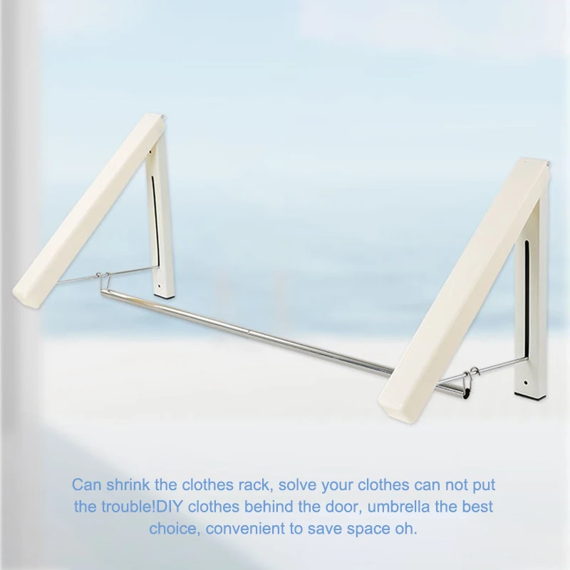 Wall Mounted Clothes Airer Washing Line Coat Shirt Dryer Folding/Pull Out Wall Hanger Space Saving Clothes Cupboard Storage Or