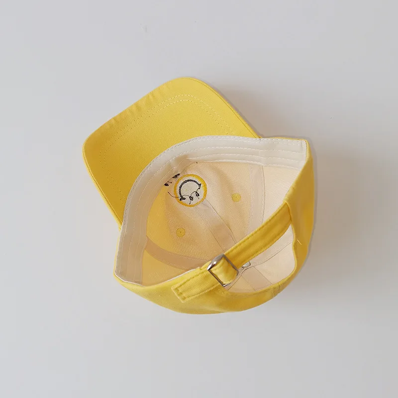 

Spring Summer Baby Baseball Hats Smiley Letter Embroidery Kids Boys Girls Outdoor Sun Hats Cotton Peaked Cap