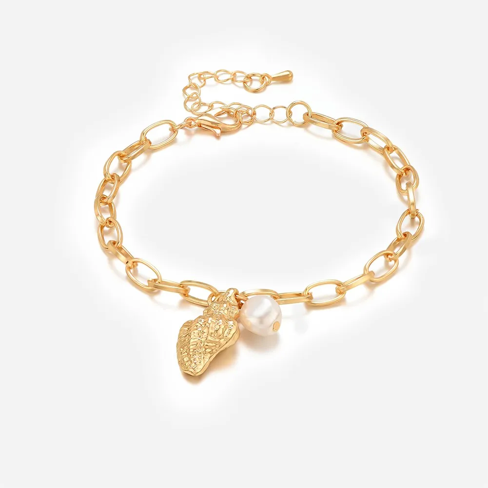 Жемчужный браслет креативный простой однотонный со стеклянными бусинами