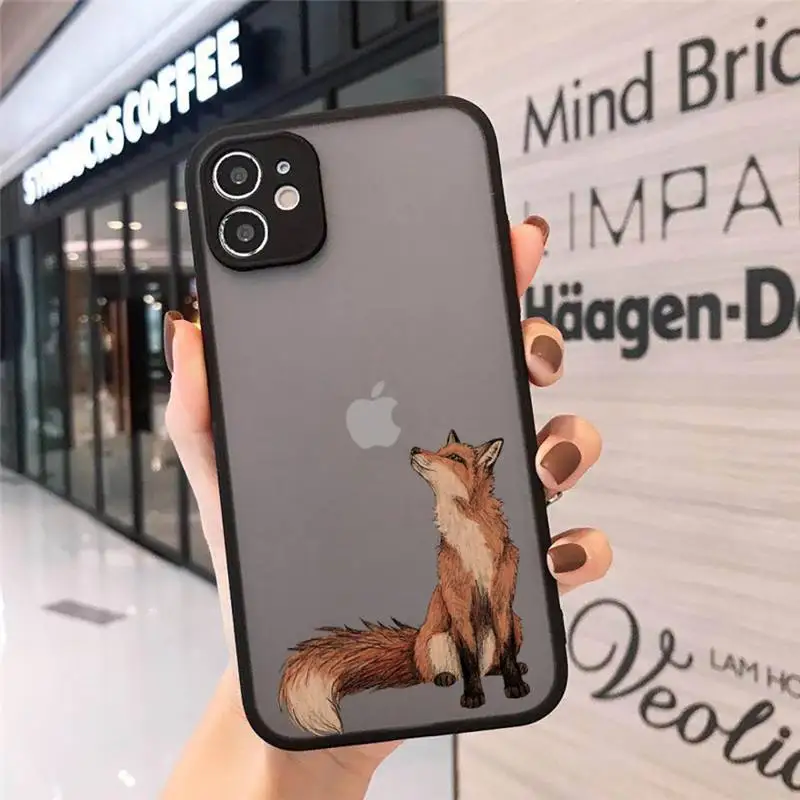 

Red fox cute animal Phone Cases matte transparent For iphone 7 8 11 12 plus mini x xs xr pro max cover