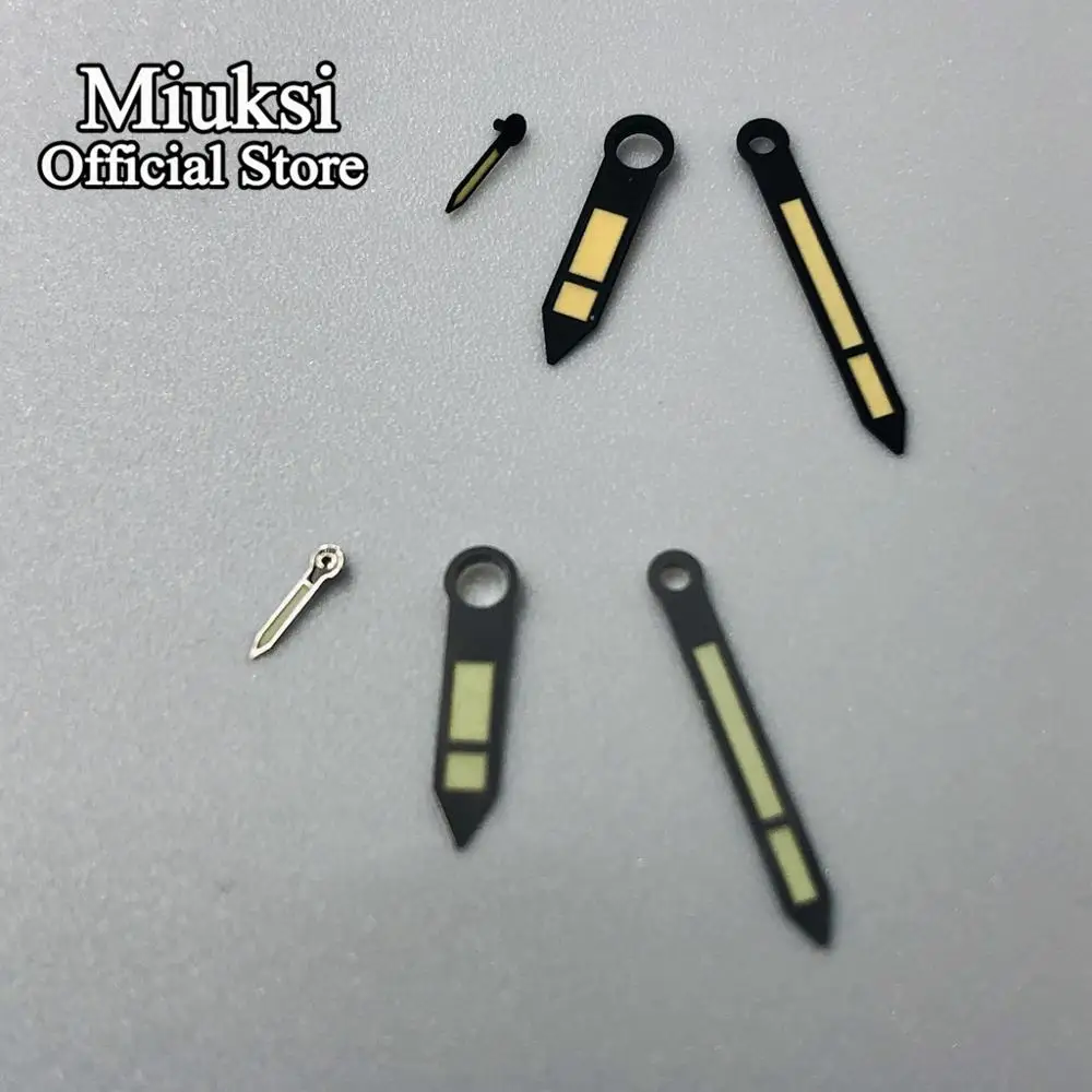 Miuksi Серебристые/черные часы стрелки светящиеся подходят для ETA 6497 6498 или Sea gull ST3600