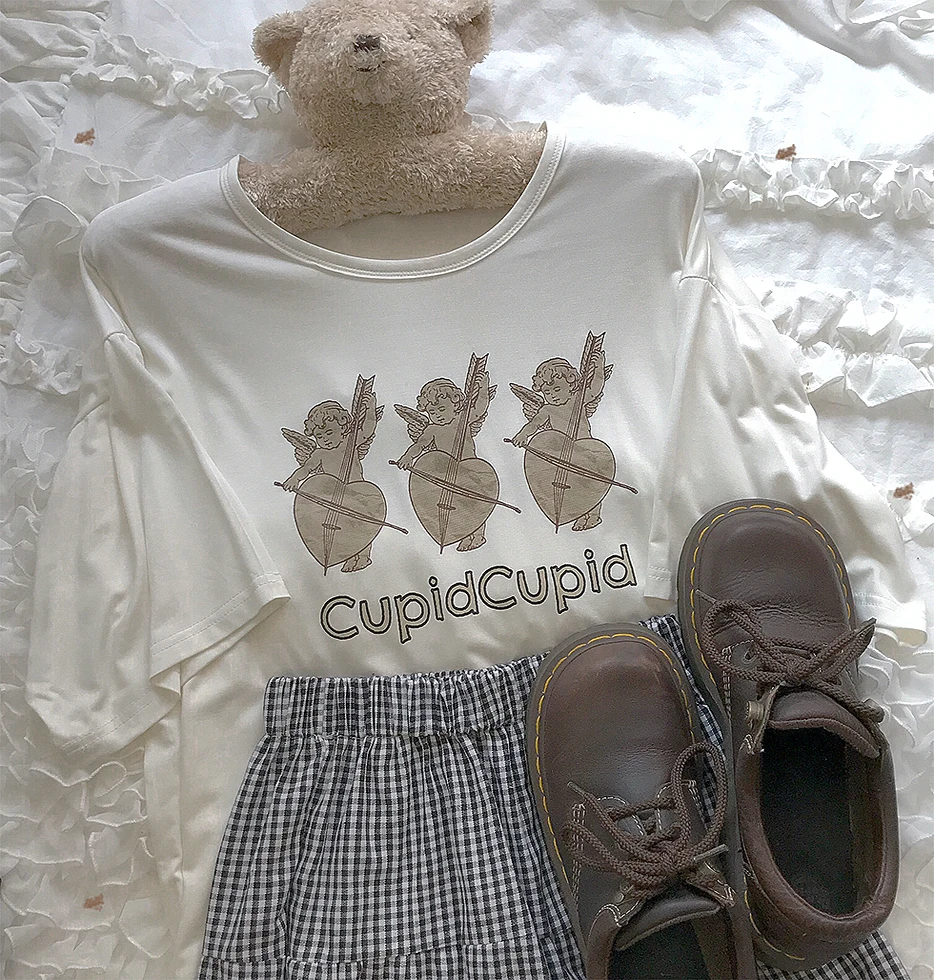 Футболка женская свободного покроя с принтом милого медведя простая рубашка