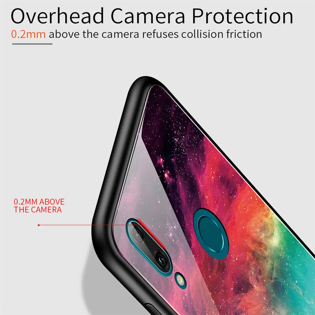 Защитный чехол из закаленного стекла для Honor 10i 20 20i Pro с градиентом цвета |