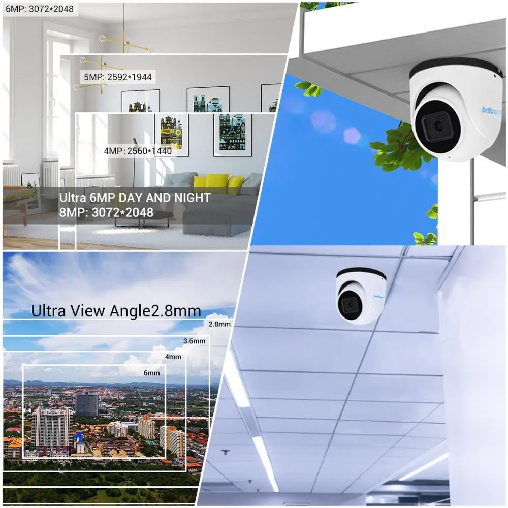 Инфракрасная купольная IP камера с объективом 2 8 мм PoE IP67|Камеры видеонаблюдения| |