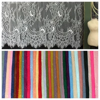 42 muti color thin tulle lace fabric eyelash french lady dress gown sewing accessories fabrics for sewing clothes