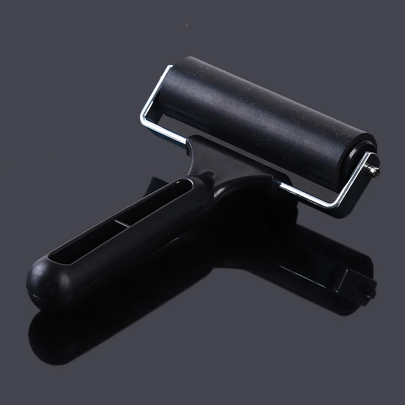 Black Professional Brayer Ink Painting Printmaking Roller Art Stamping Tools Refined Tough Rubber Roller Painting Tool