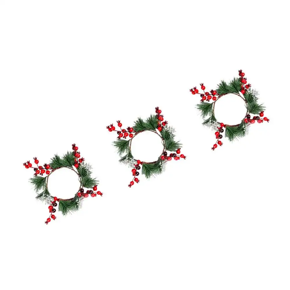 Имитация кедра Рождественский венок Ягодное кольцо сосновая игла зеленый