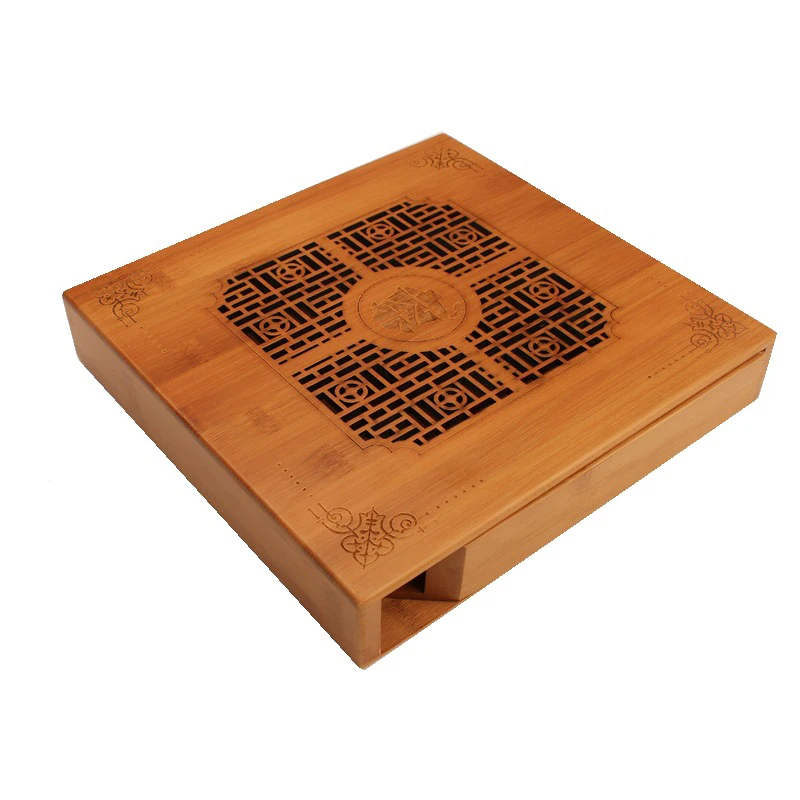 В дырочку Чай коробки для тортов и пирожных бамбука чай Пу 'эр коробка лоток