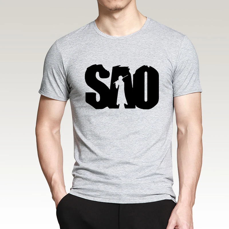 Футболка аниме меч искусство онлайн короткий рукав хлопок SAO печать Летняя