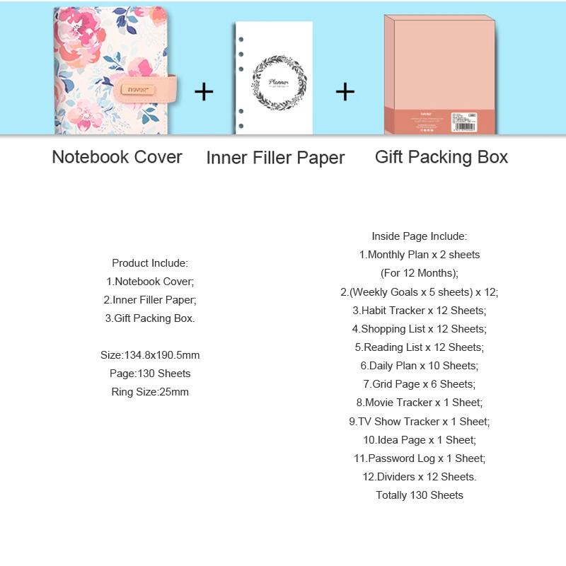 Цветочный кожаный чехол переплет блокнот журналы еженедельник Органайзер А6