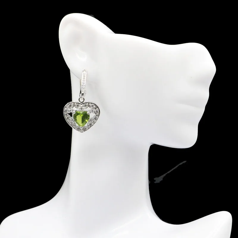 33x18 мм специальные сердце Форма создан Зеленый Перидот белый кубического