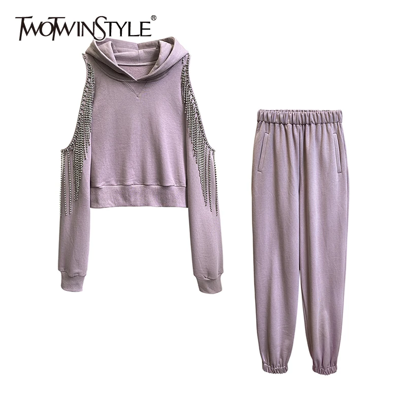 TWOTWINSTYLE повседневный комплект из двух предметов для женщин v-образный вырез