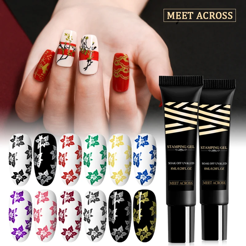 Познакомьтесь с гель лаком для ногтей черно белый штамп печать лака отмачиваемый