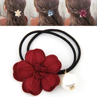 korean fashion lady versatile rose pearl double strand rubber band hair ornament hairband rope