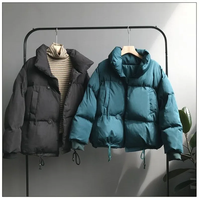 

Winter Korean students loose and thick cotton-padded clothes, bread clothes, fluffy down cotton-padded clothes, women's short