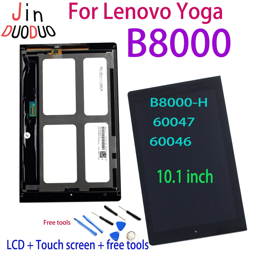 

10.1"Original For Lenovo Yoga B8000 B8000-H Tablet 10 60047 60046 LCD Display Touch Screen Digitizer Assembly Repair Parts