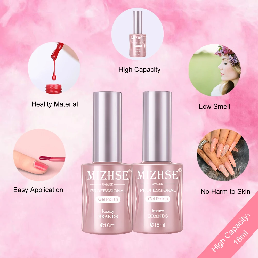 

MIZHSE Gel Nail Polish Set For Nails 6Pcs Gel Polish All For Manicure Nail Art Gel Lacquer UV LED Lamp Design Top Coat UV Gellak