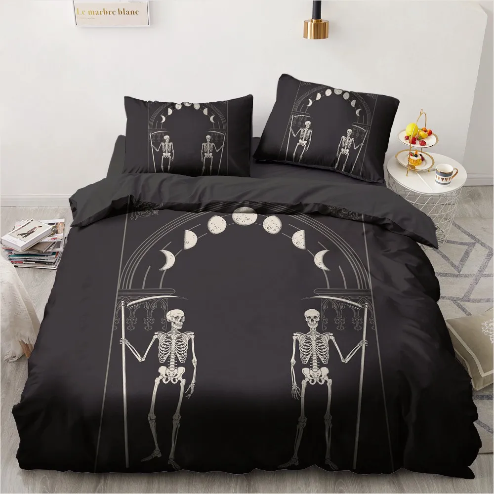 

3D Dark Blue Duvet Cover Set Quilt Covers Comforter Case 3Pcs King Queen Full Twin Size 173x230cm Magic Pattern Bedding Sets