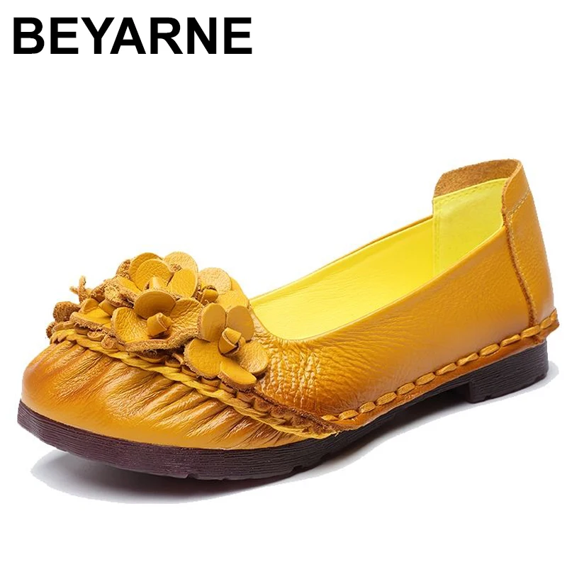 BEYARNE2019 мягкие женские блестящие туфли с цветами Лоферы OnE865|Обувь без каблука| |