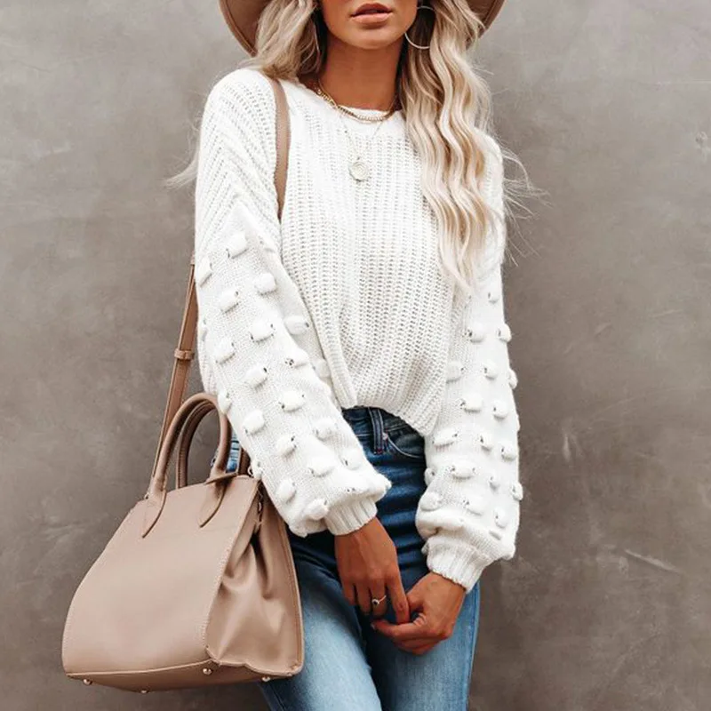 

Autumn Winter Long Sleeve Crewneck Knit Sweater Pullover Casual Jumper Sweater Tops Women 2021 Knitted Pullovers Female Clothing