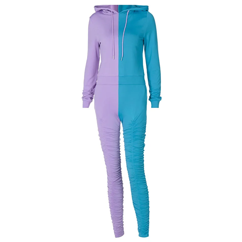 

Two Piece Suit for women Long-Sleeved Sweater Draped Trousers 2020 New Casual Women'S Suit Jogging Sportswear Two-Color Printing