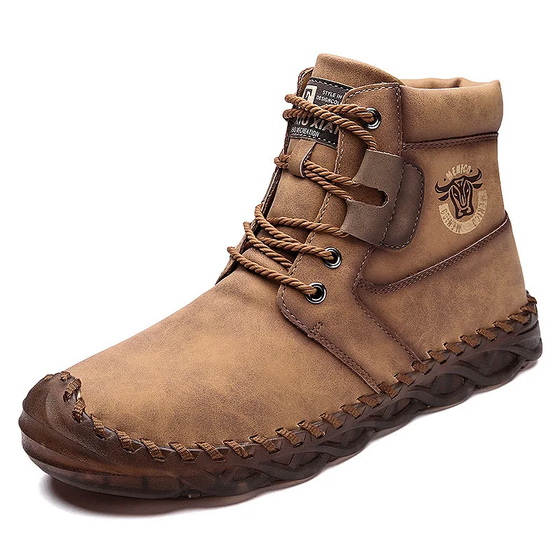 

2021 mountaineering shoes men's spring Korean fashion versatile high help thick bottom winter sports mountaineering shoes