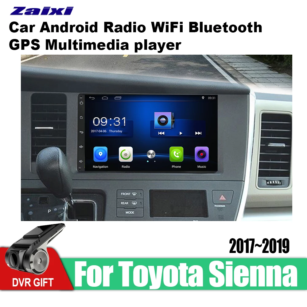 Автомобильный мультимедийный плеер ZaiXi Android с GPS для Toyota Sienna 2017 ~ 2019 автомобильная