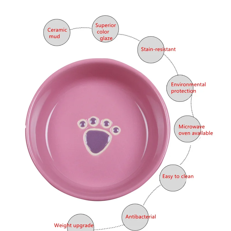 

Cartoon Printed Ceramic Pet Bowl Creative Cartoon Paw Ceramic Cat Feeding Bowl Cat Dog Food Bowls Pet Feeding Supplies