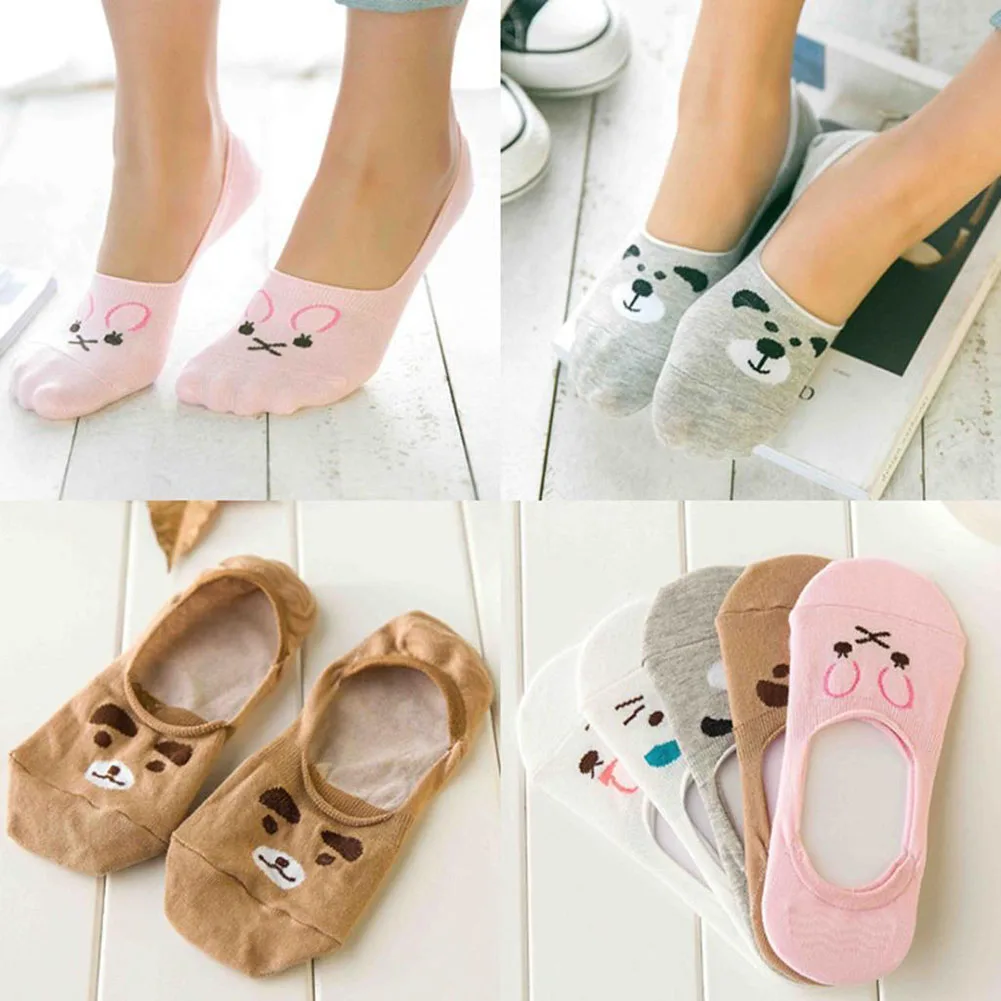 

1 Pairs Women's Short Socks Set Cute Lovely Kawaii Cartoon Sweet Girls Cotton Socks Casual Women Ankle Socks Funny Socks Female