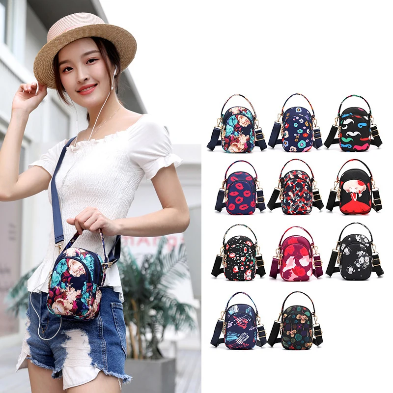 Наплечная Сумка для мобильного телефона с цветочным принтом сумка-мессенджер