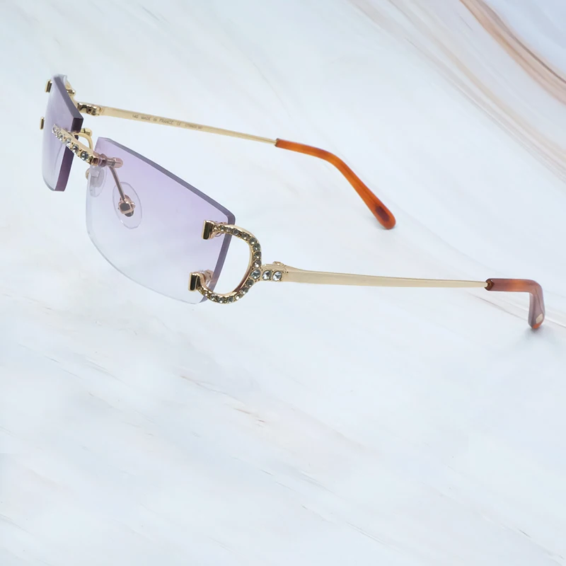 2020 солнцезащитные очки мужские и женские без оправы прибытие Стразы Carter