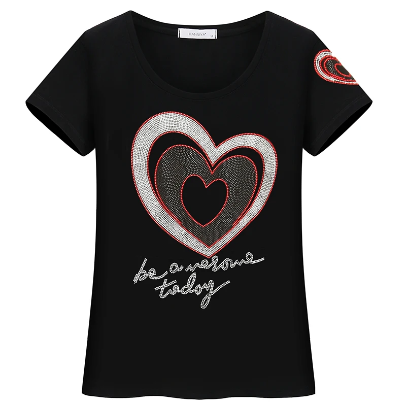 Женские футболки стразы летние топы в стиле панк рок женская футболка с