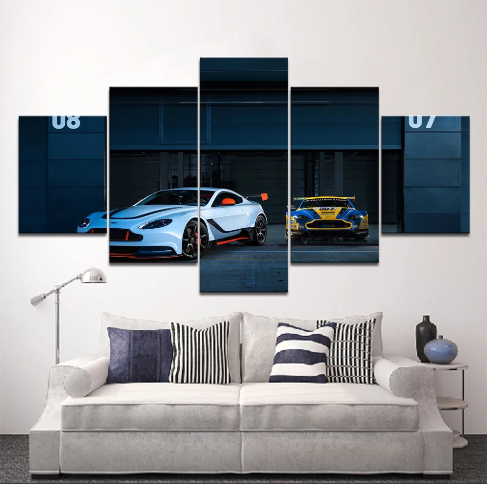 

Home Decor Modular Canvas Picture 5 Garage supercar a living room Poster Home wall Canvas Painting Wholesale