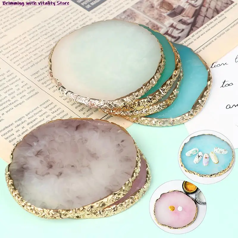 

Natural Resin Agate Nail Art Tools Color Paint Palette Holder Drawing Plate