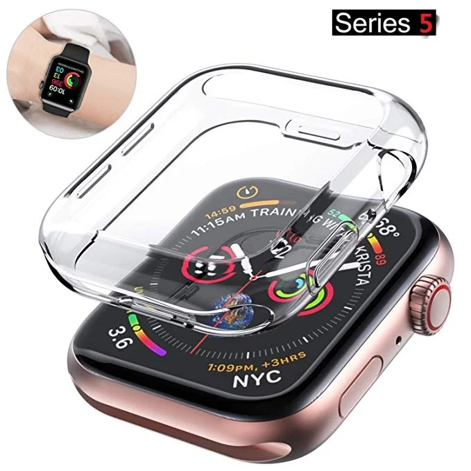 Ультратонкий чехол для Apple Watch Series 4/5, чехол 44 мм, 40 мм, универсальная Защита экрана для iWatch Series 3/2, 42 мм, 38 мм, корпус
