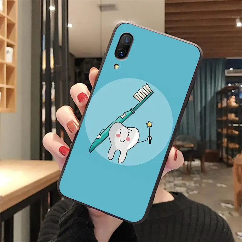 Стоматолог Зуб узор мягкий чехол для телефона из ТПУ VIVO Y31 Y53 Y55 Y66 Y67 Y71 Y75 Vivo Y79 Y81 Y81S