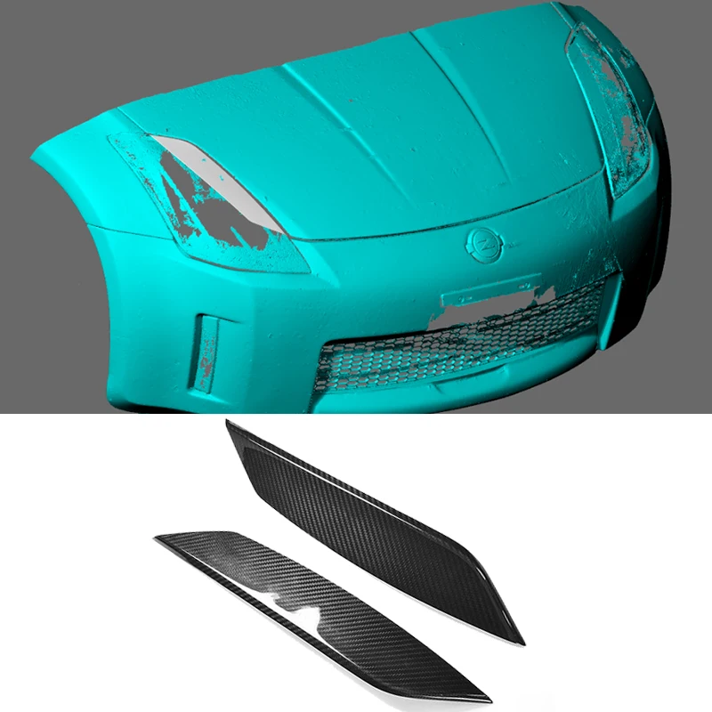 Сухой чистый углеродное волокно передний брови головы светильник веки для Nissan 350Z