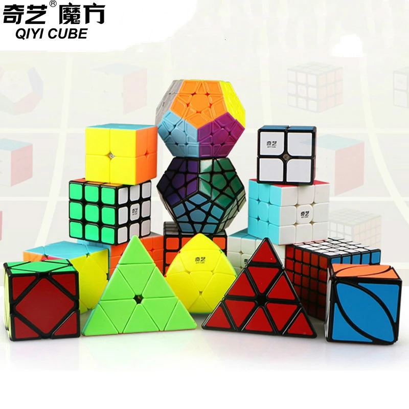 4 шт./компл. Qiyi mofangge 2x2 3x3 4x4 5x5 скоростной куб Пирамида Megaminx Skewb магические кубики