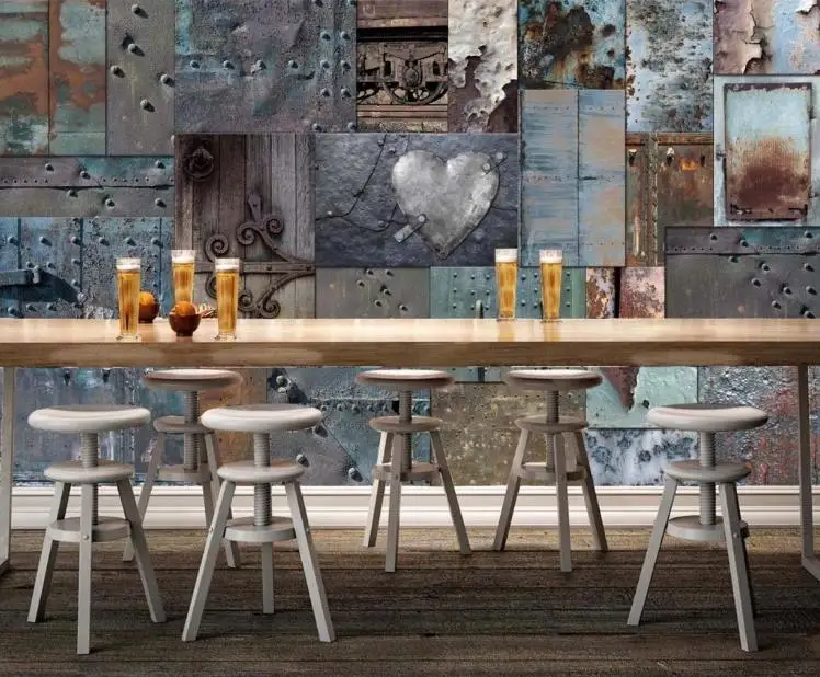 Пользовательские обои в стиле ретро ржавый жестяной фон настенная живопись