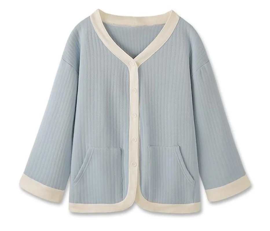 

Японский хлопковый пижамный комплект из двух предметов с длинным рукавом, весна-осень-зима