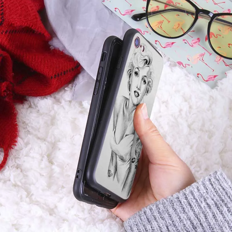 Для iPhone 11 Pro Max 2019 Прозрачный мягкий силиконовый чехол для телефона marylin monroe