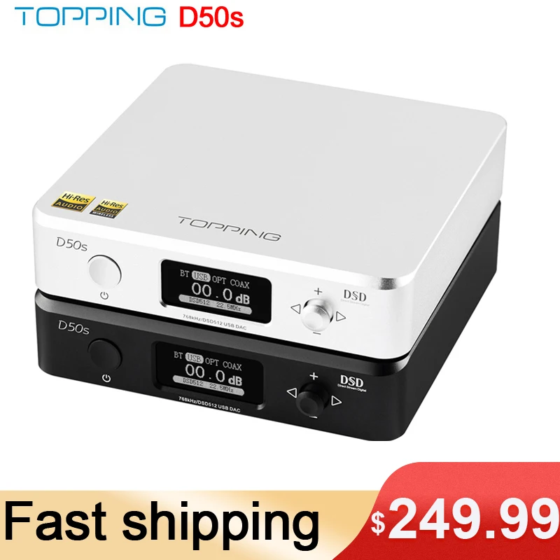 TOPPING D50s ES9038Q2M * 2 DAC Bluetooth 5 0 LDAC DSD512 32 бит/768K Hi Res аудио HIFI декодер|Цифро-аналоговые