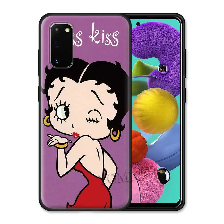 

Betty Boop Case for Samsung Galaxy S20 FE S21 Note 20 Ultra S10 10 Lite S9 Plus S8 S10e TPU Black Soft Phone Cover