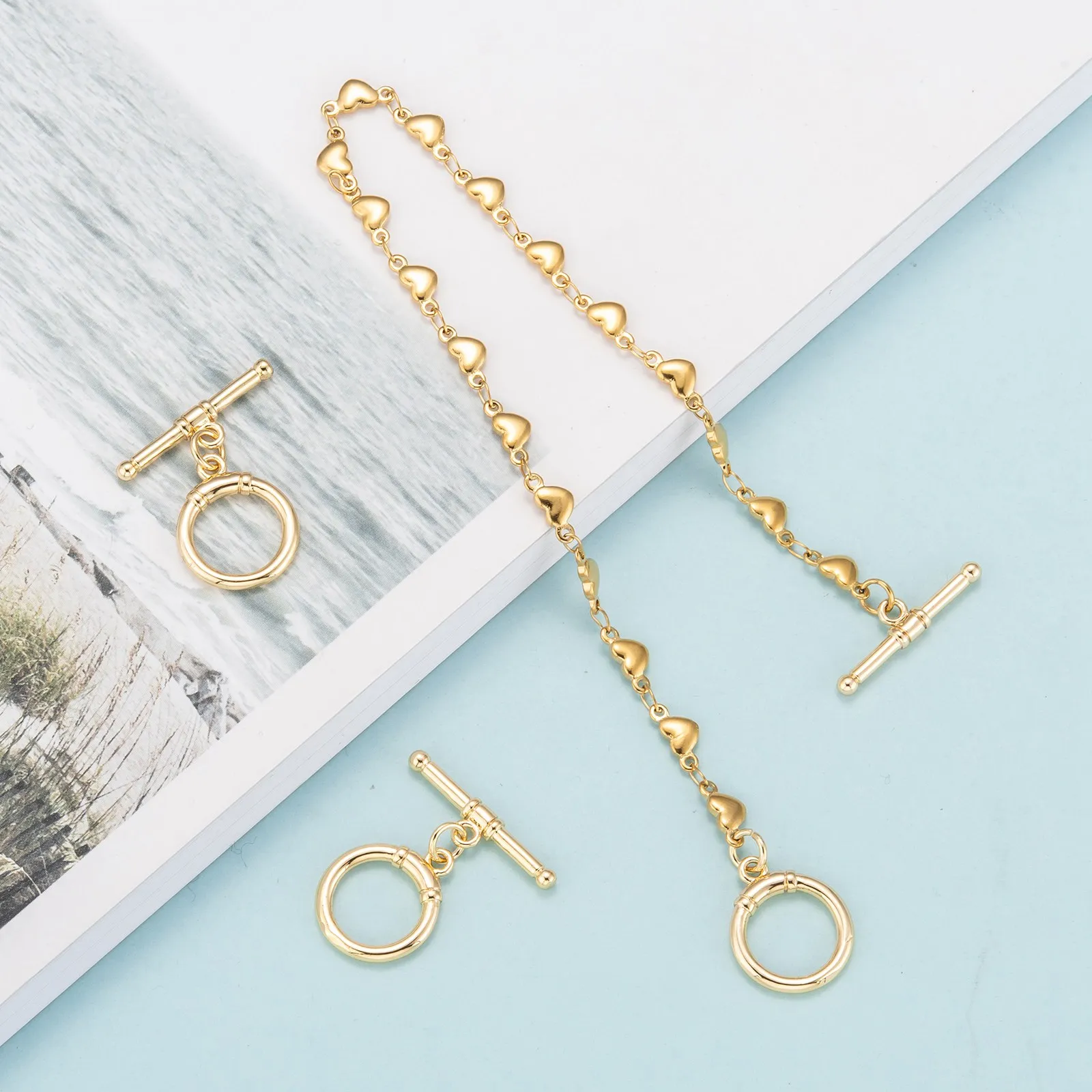 

2 sets/lot Brass OT Clasps Hooks for Women Handmade Necklace Bracelet Jewelry Accessories Making Findings