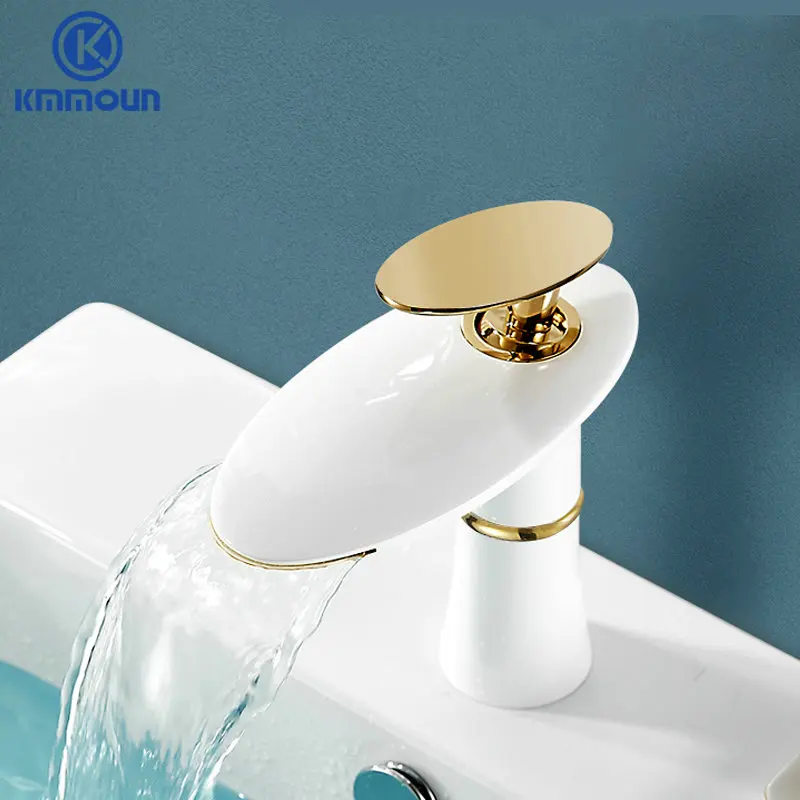 Смеситель для раковины Водопад латунный Высокий кран ванной комнаты холодная и