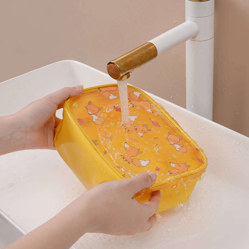 

Прозрачная дорожная косметичка для девочек, водонепроницаемый Органайзер из ПВХ для туалетных принадлежностей, прозрачный чехол для туале...