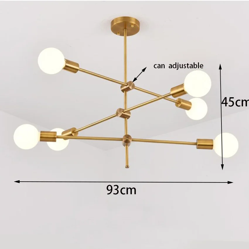 

Gold Modern Chandeliers Ceiling Pendant Lighting Fixture sputnik Chandelier Nordic postmodern hanging Lamp modern decor lustre
