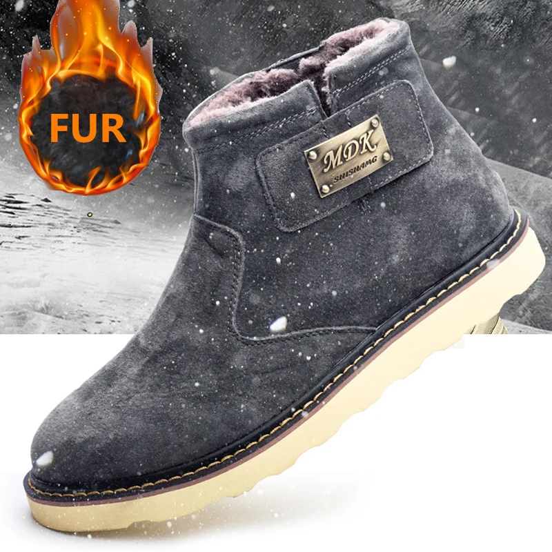 Мужская обувь зимняя размера плюс Большие размеры 39 46 теплые глубокие ботильоны